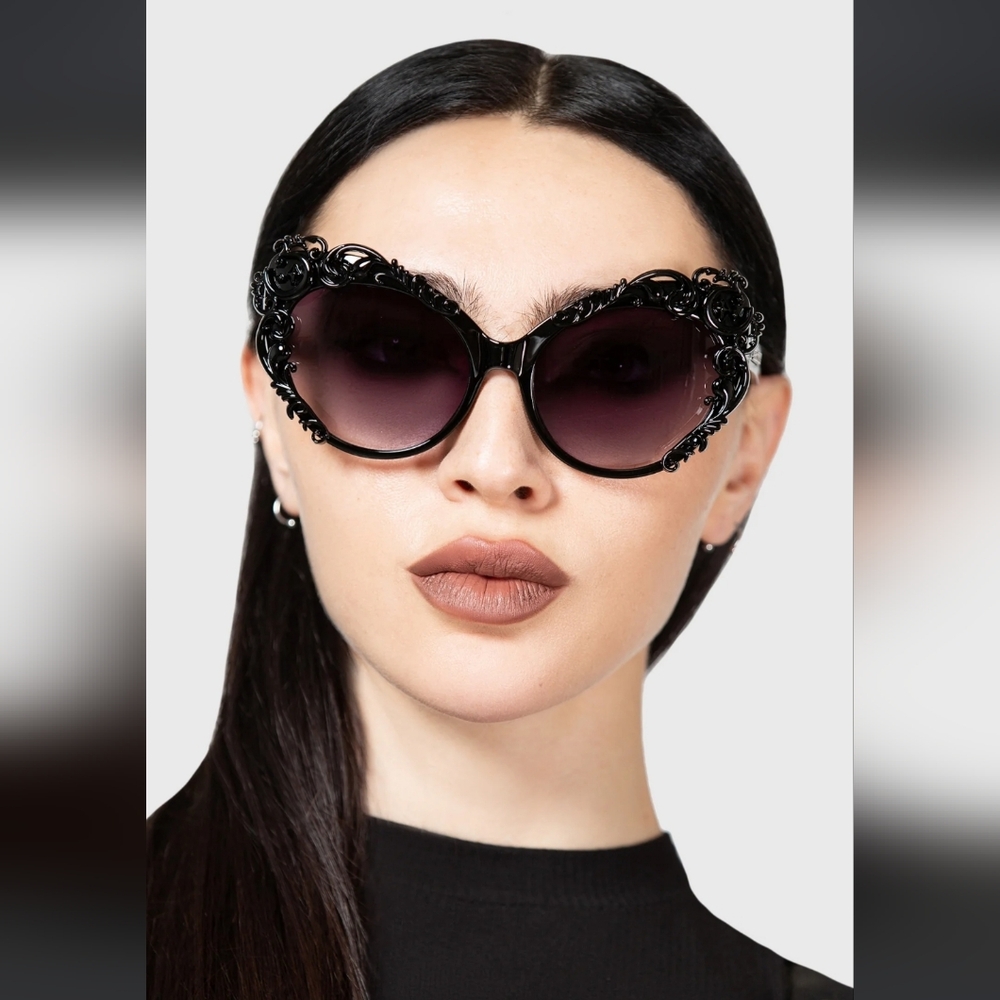 Killstar Gothic Black Sunglasses - Picture 2 of 5